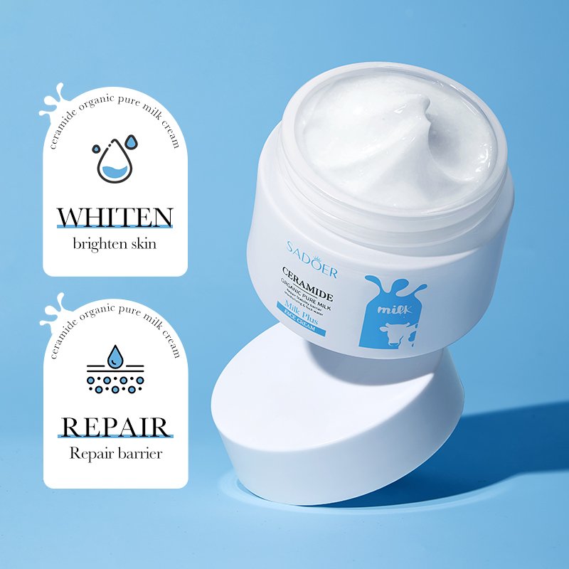 OEM SADOER Ceramide Goat Milk Face Cream Smooth And Tender Skin Moisturizing Whitening Milk Face Cream