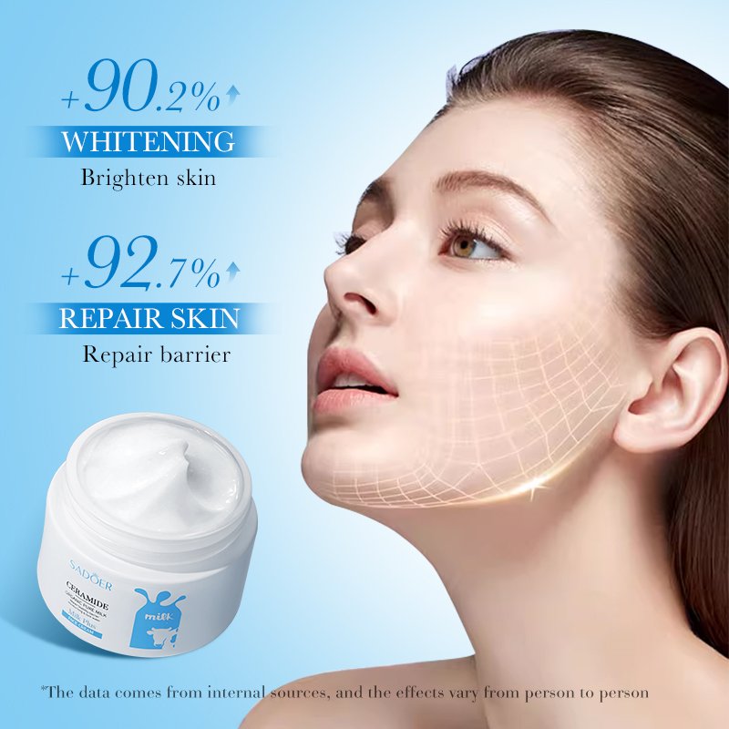 OEM SADOER Ceramide Goat Milk Face Cream Smooth And Tender Skin Moisturizing Whitening Milk Face Cream