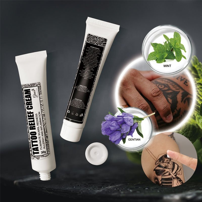 Private Label Relieves Pain Brightening Repairing Balm Lotion Tattoos Smoothing Healing Redness Reducing Tattoo Relief Cream