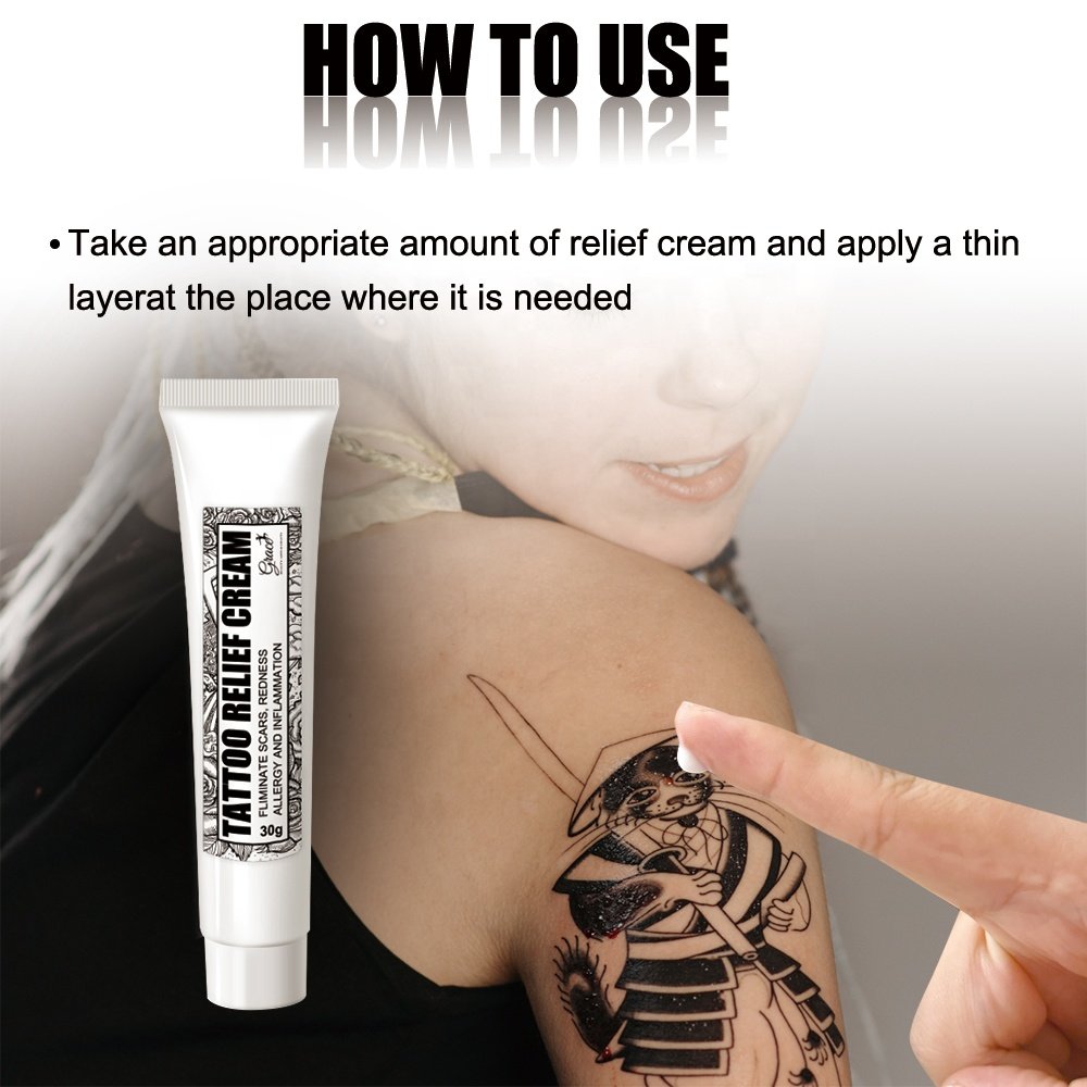 Private Label Relieves Pain Brightening Repairing Balm Lotion Tattoos Smoothing Healing Redness Reducing Tattoo Relief Cream
