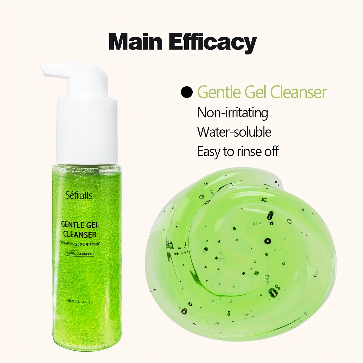 Custom Aloe Vera Cleansing Gel Nature Soothing Moisture Cream Face Wash for Deep Cleansing 98ml
