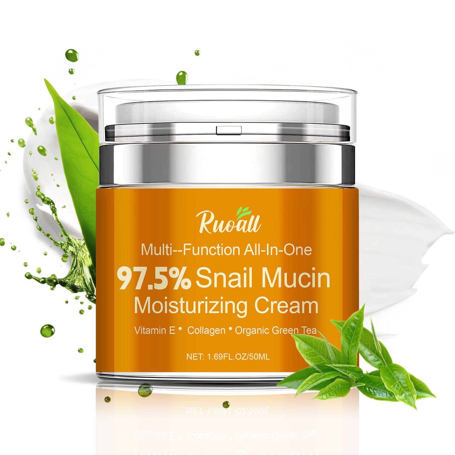 Snail Mucin 97.5% Moisturizer Daily Face Gel Cream, 50ml / 1.69oz Snail Mucin Face Cream
