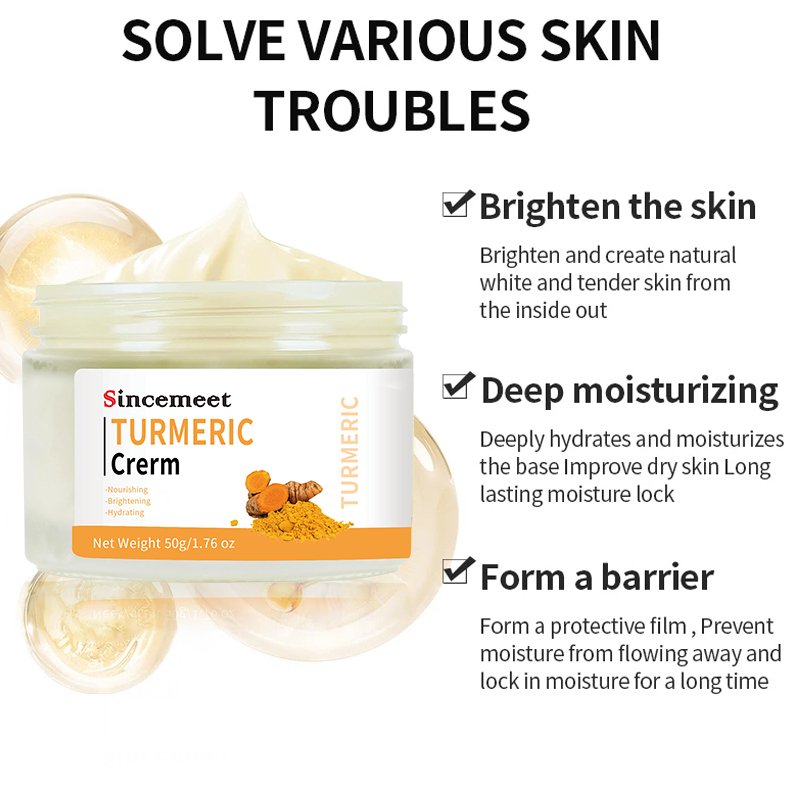 Private Label Korean Dark Spot Removal Cream Anti Aging Whitening Moisturizing Turmeric Face Cream For Dark Spot Removing