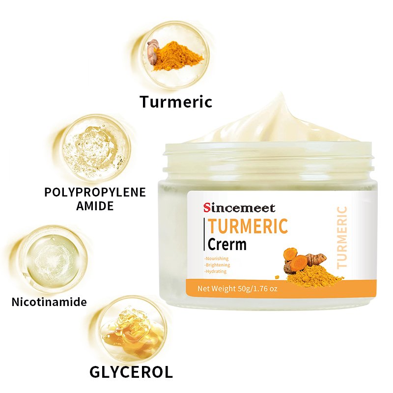 Private Label Korean Dark Spot Removal Cream Anti Aging Whitening Moisturizing Turmeric Face Cream For Dark Spot Removing