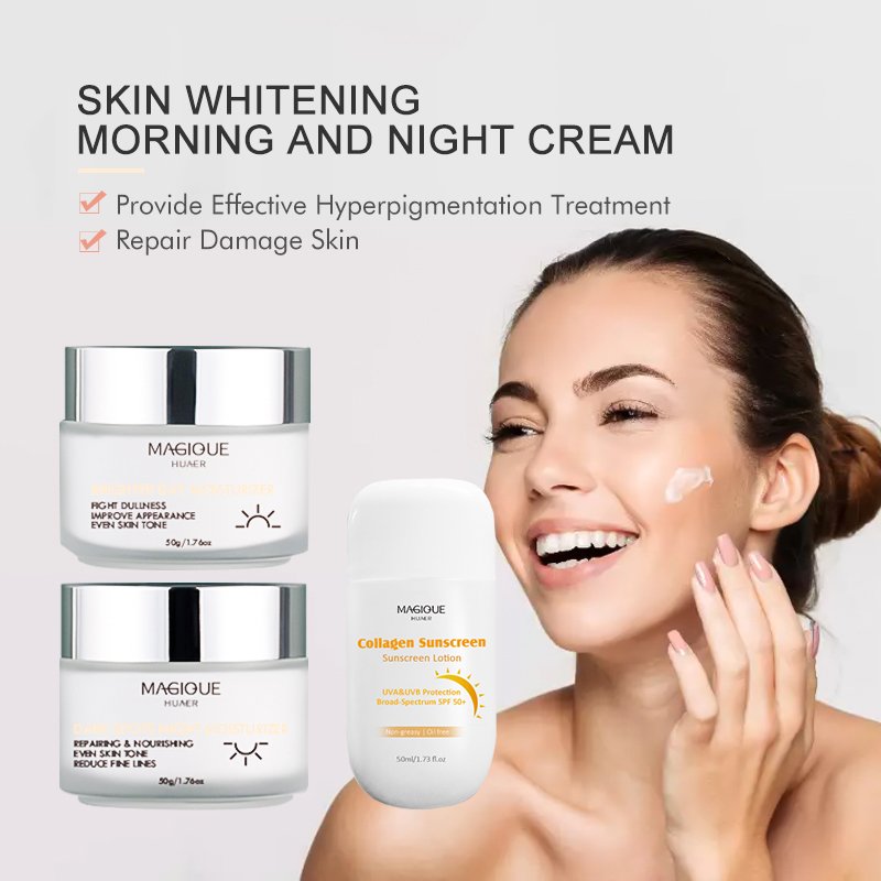 Best Organic Facial Cream Beauty Anti Wrinkle Skin Care Face Cream Collagen Sunscreen Night Cream Set For Skin Whitening