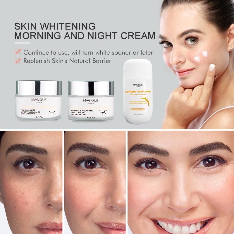 Best Organic Facial Cream Beauty Anti Wrinkle Skin Care Face Cream Collagen Sunscreen Night Cream Set For Skin Whitening