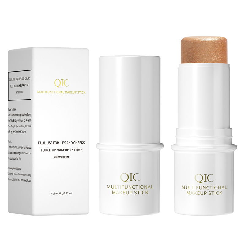 QIC Private Label Wholesale Face Contour Makeup Stick Multi Color Bronzer Pink Blush Shimmer Highlight Stick