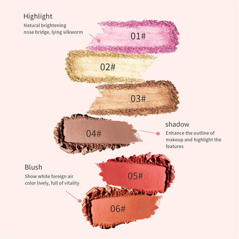 QIC Private Label Wholesale Face Contour Makeup Stick Multi Color Bronzer Pink Blush Shimmer Highlight Stick