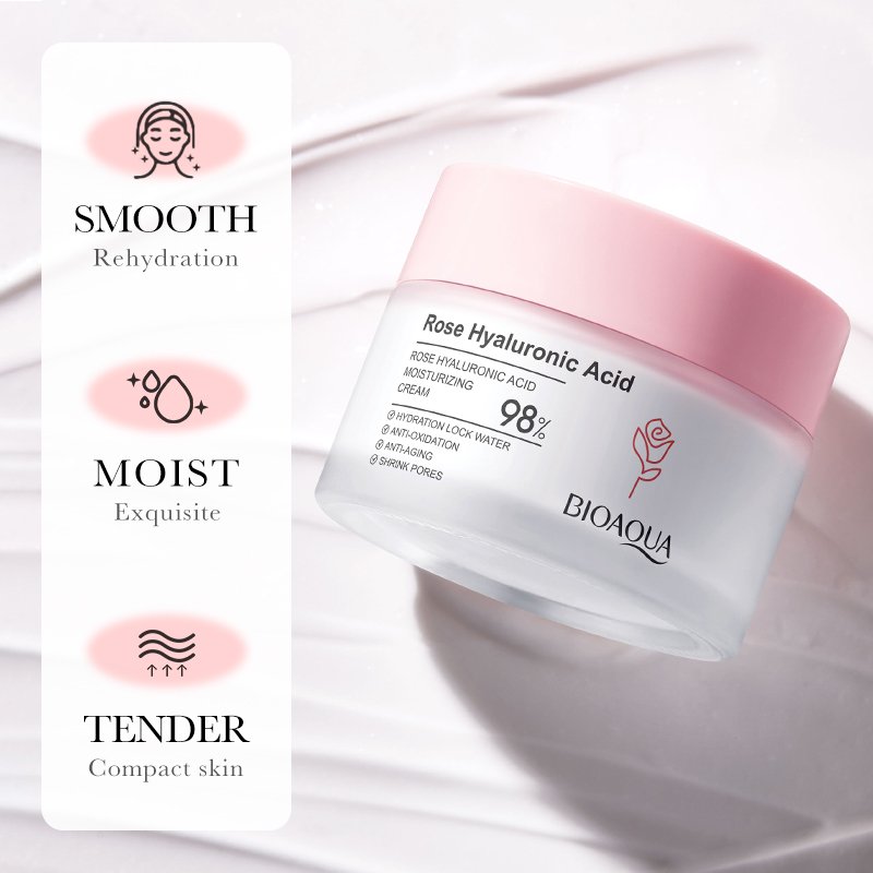 Private Label beauty products BIOAQUA Organic Skin Care Shrink Pores Rose Hyaluronic Acid Moisturizing face cream