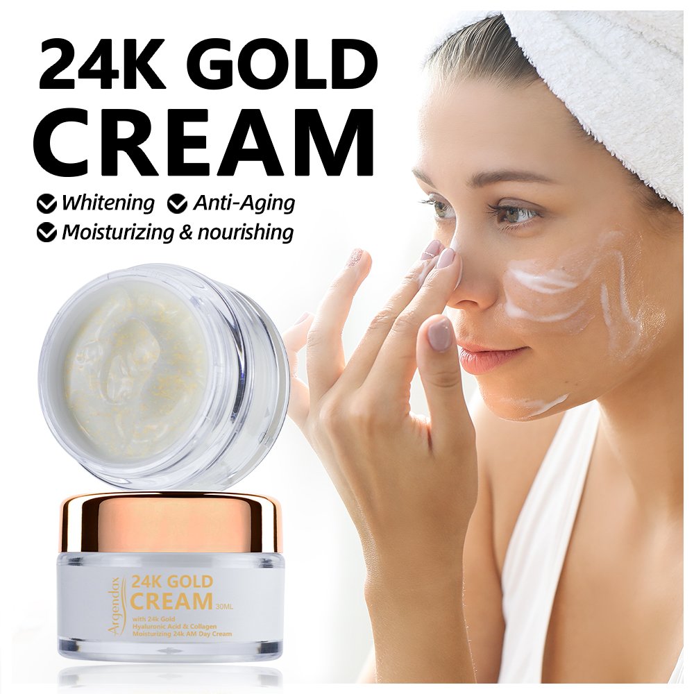 Private Label Best Popular Skin Care Anti-aging Moisturizing Skin Whitening 24K Gold Day Face Cream