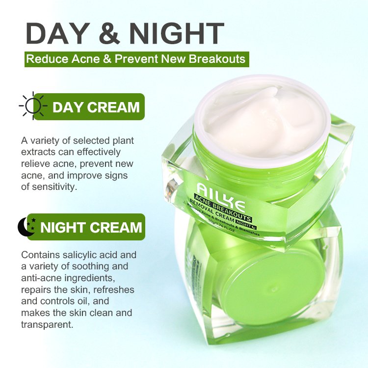 Ailke Acne Breakouts Removal 2 In 1 Reduce Size & Redness Of Breakouts Facial Care Shrink Pores Acne Treatment Face Cream Set