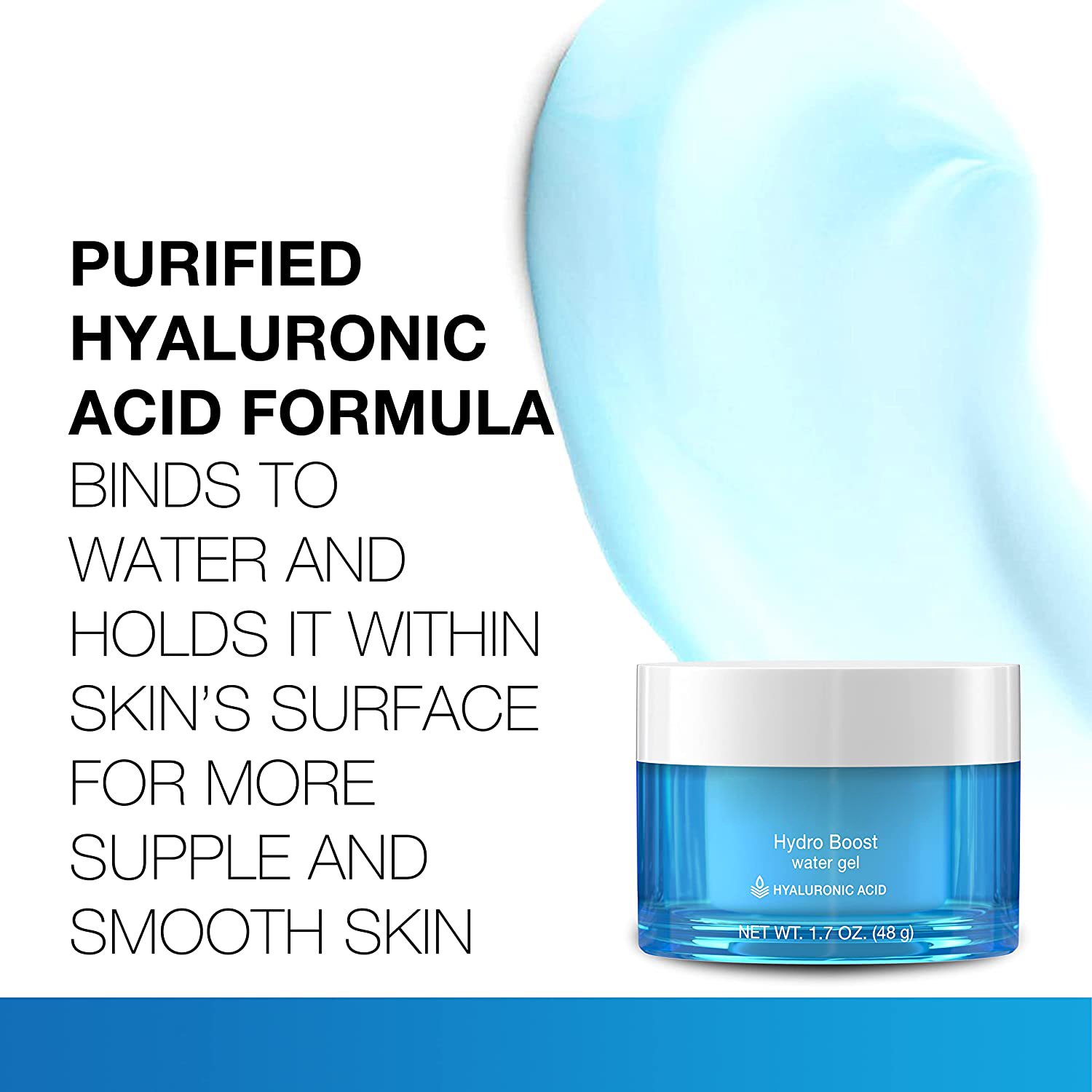OEM Hydro Boost Face Moisturizer with Hyaluronic Acid for Dry Skin, Oil-Free and Non-Comedogenic Water Gel Face Lotion