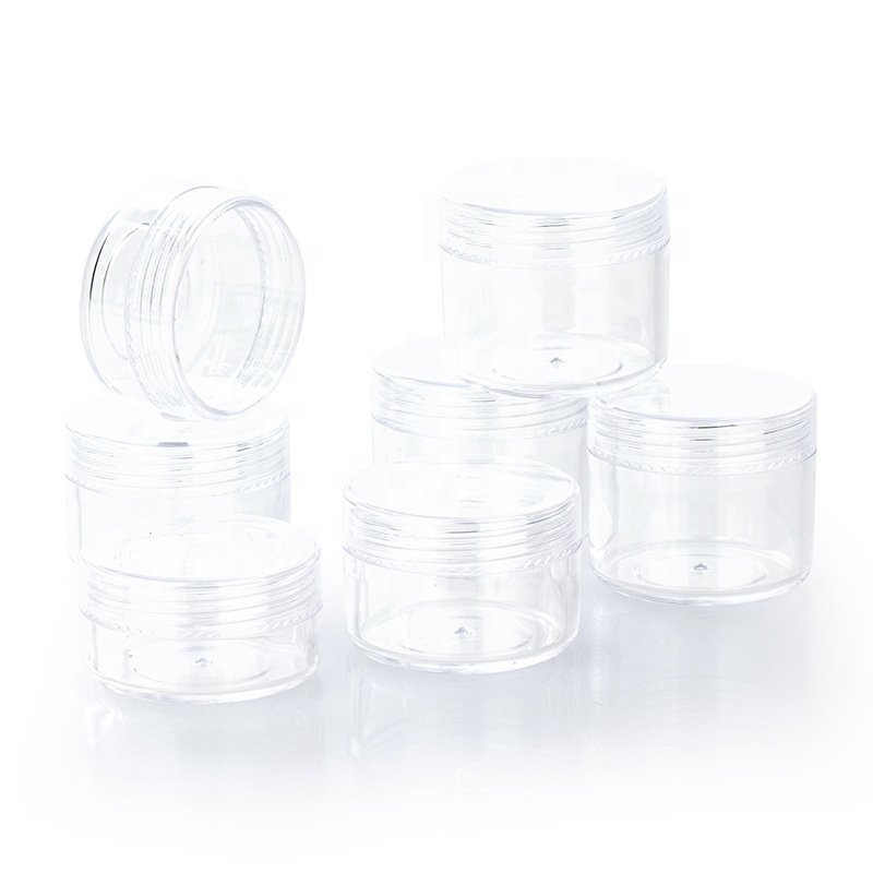 10/15/20g PS Face Cream Box Cream Bottles Trial Sample Empty Container Make Up Jar Cosmetic Outer Packaging Transparent Bottling