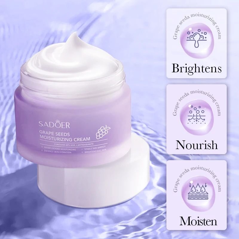 Cosmetics Beauty Products Grape Seeds Nourishing Face Cream Skin Care Repair Anti-Wrinkle Firming Vegan Anti Aging Face Cream