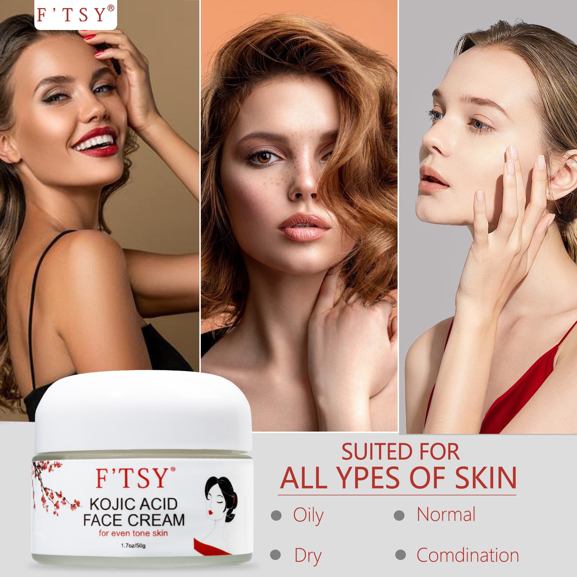 Private Label Kojic Acid Cream Vitamin C Lightening Skin Face Kojic Acid Whitening Freckles Face Cream
