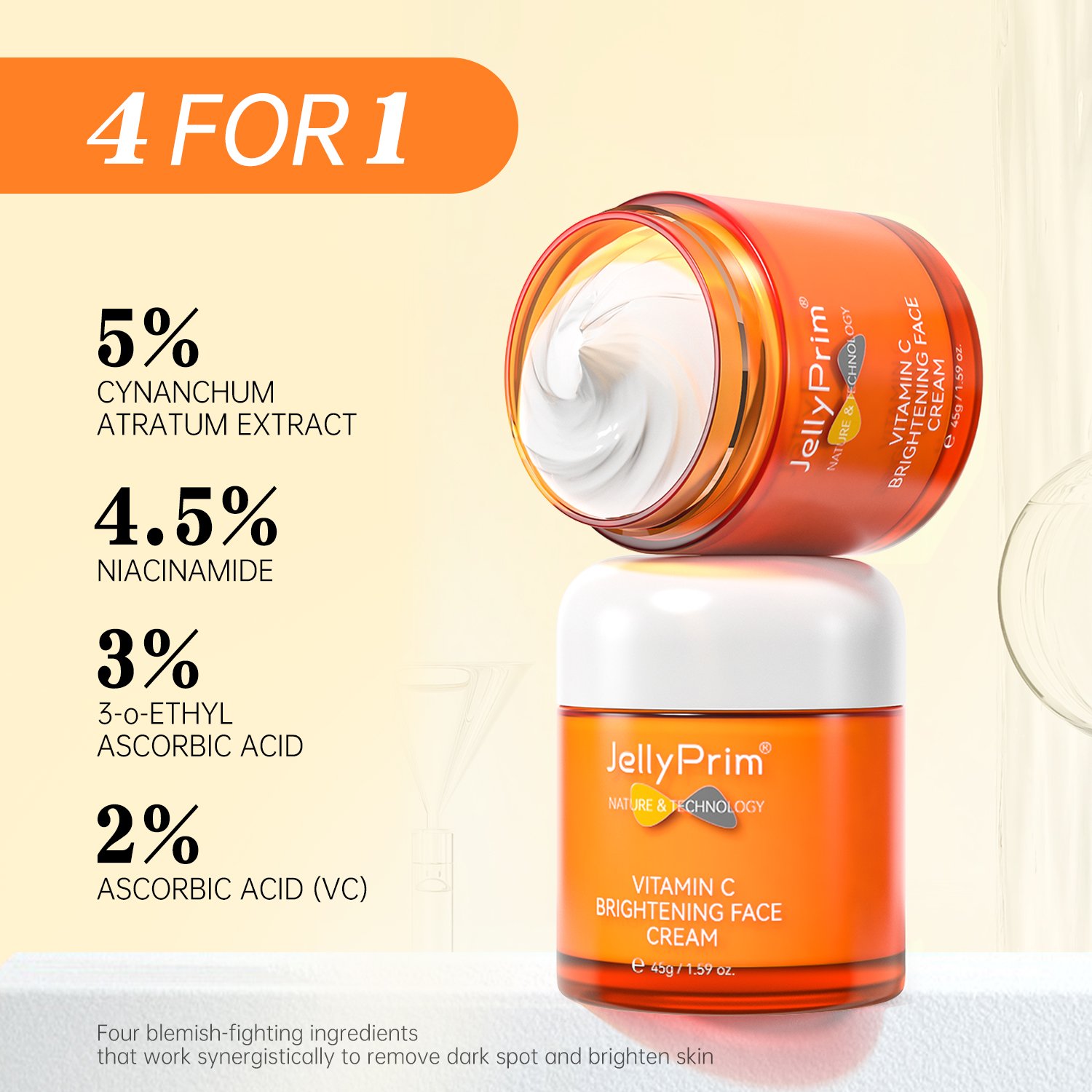 Private Label Korean Vitamin C Skin Care Brightening Whitening Collagen Lightening Pimples Dark Spot Removing Cream