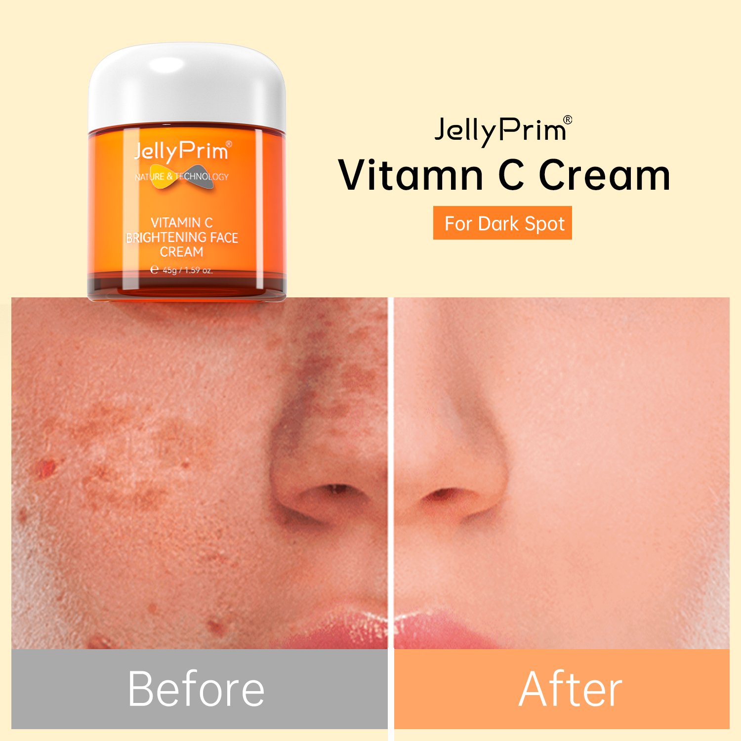 Private Label Korean Vitamin C Skin Care Brightening Whitening Collagen Lightening Pimples Dark Spot Removing Cream