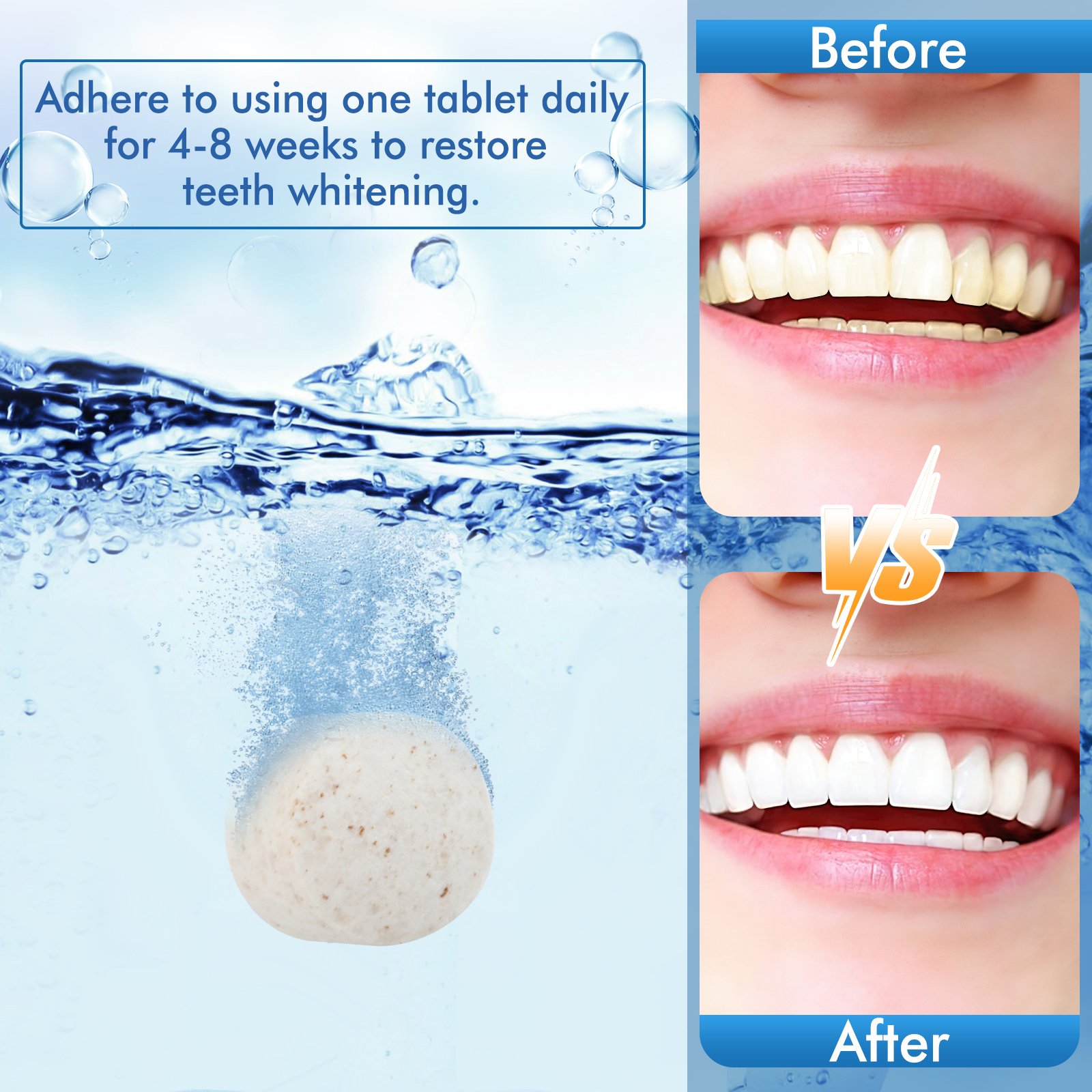 OEM Private Logo Teeth Whitening Pills Whitening Tablets Supplement for Oral Care Whitening Teeth Tablets