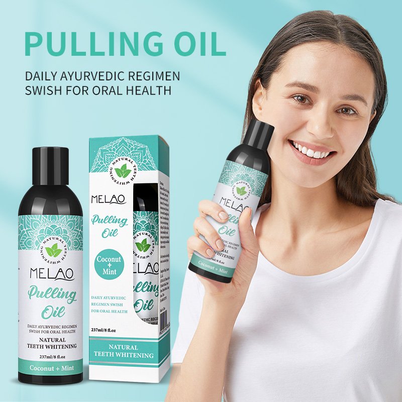 OEM Oral Oil Pulling with Coconut & Peppermint Oil Natural Alcohol Free Mouthwash Teeth Whitening and Healthier Teeth & Gums