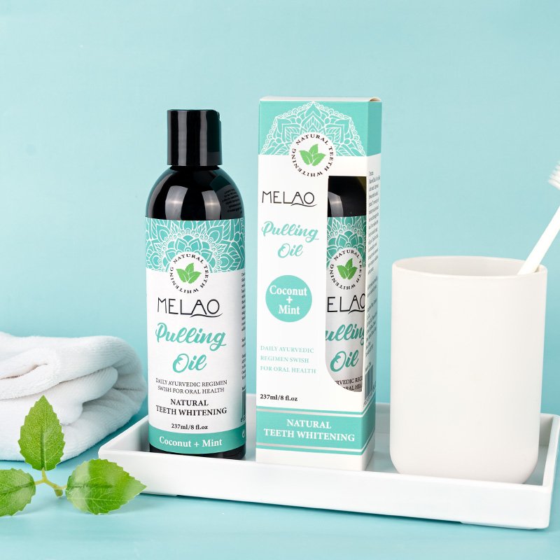 OEM Oral Oil Pulling with Coconut & Peppermint Oil Natural Alcohol Free Mouthwash Teeth Whitening and Healthier Teeth & Gums