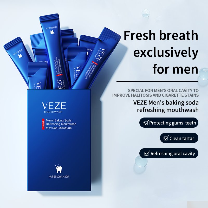 VEZE Baking Soda Mouthwash Peach Watermelon Freshens Breath Whitening Teeth Mint Mouth Wash Mini Mouthwash For Men And Women