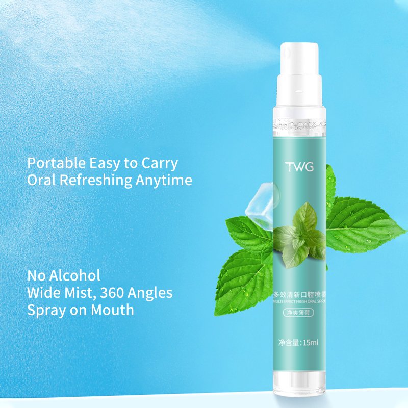 TWG OEM ODM Portable Mouth Spray Refreshing Oral Care Persistent fragrance Breath Refresher Oral Spray
