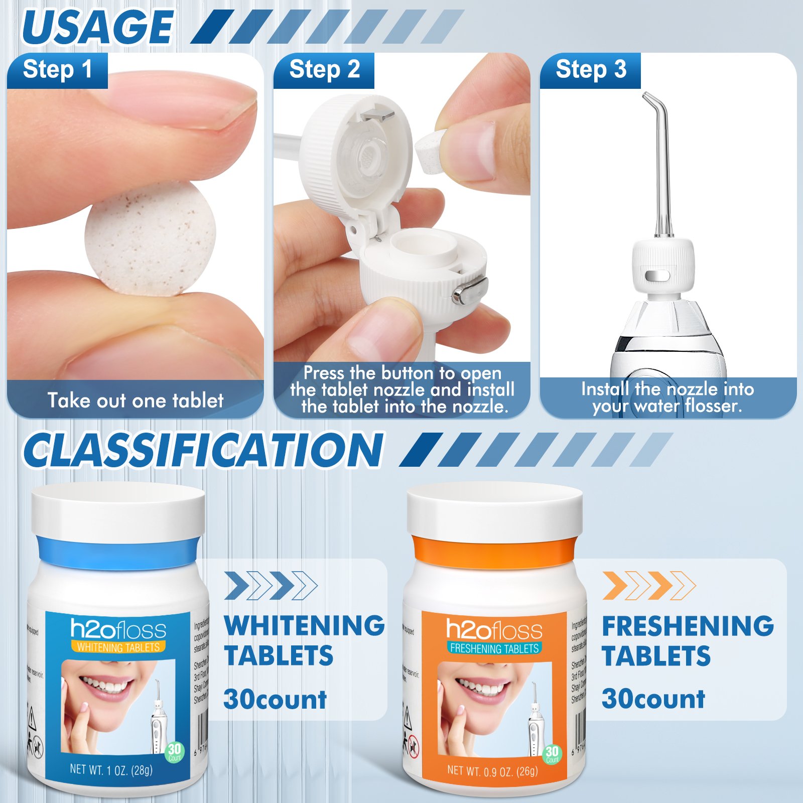 OEM Private Label Whitening Tablets Organic Oral Care for Home use and Teeth Whitening Tablets