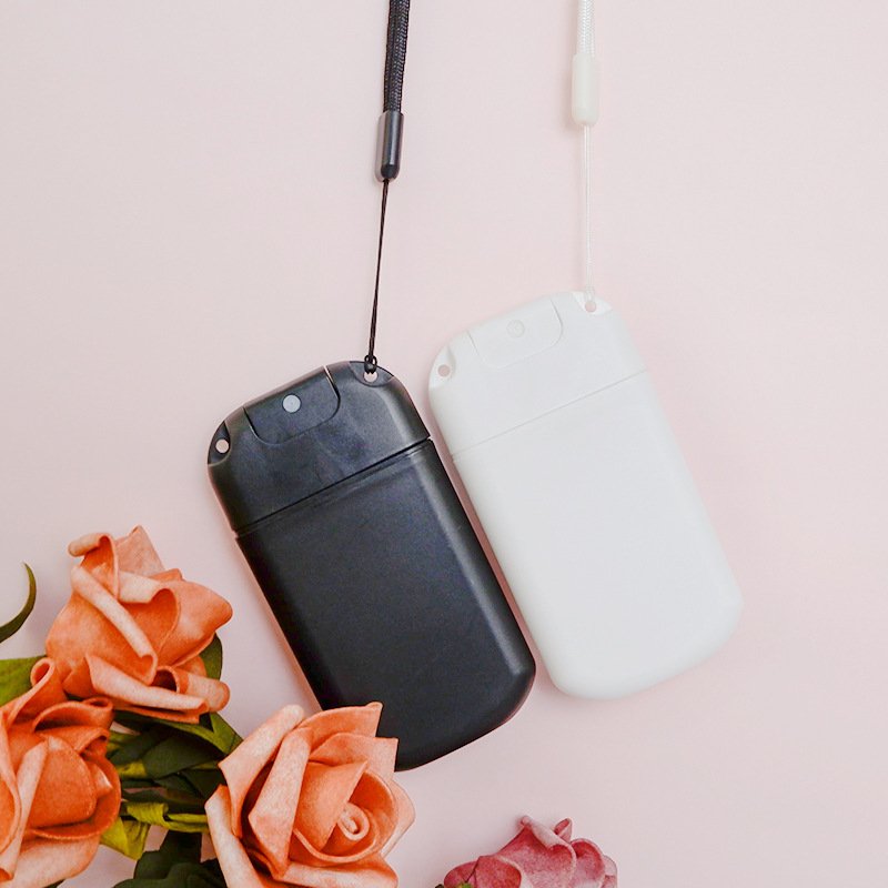 Colorful 30ML Credit Card Plastic Perfume Bottle with Hanging Rope Empty Refillable Spray Pocket Breath Freshener Bottles