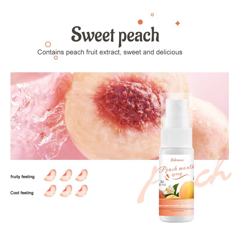 Lidercare Wholesale Custom Fresh Breath Oral Care Perfume Fruit Flavored Mouth Freshener Spray Before Kiss