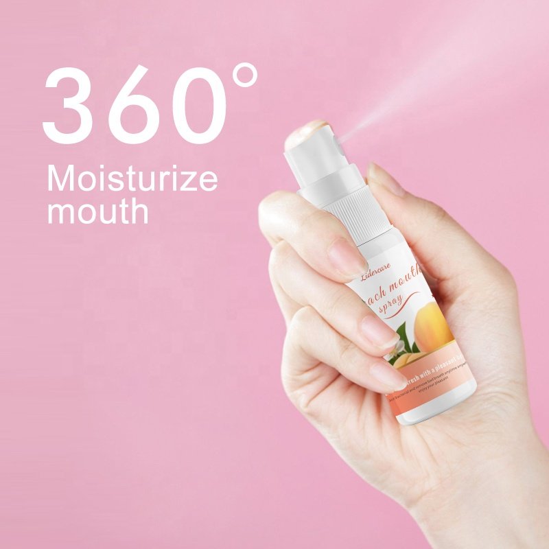 Lidercare Wholesale Custom Fresh Breath Oral Care Perfume Fruit Flavored Mouth Freshener Spray Before Kiss