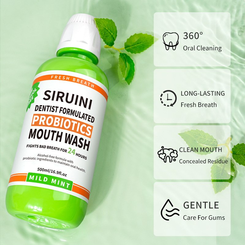 OEM Teeth Whitening Oral Care Mouth Wash Probiotic Ice Blue Cool Therabreath Mouthwash Oral Care Products Bad Breath Fresheners