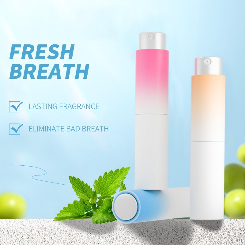Custom Portable Fruit Flavored Oral Refresher Spray Long-lasting Remove Bad Breath Oral Mouth Odour Fresh Breath Freshener Spray
