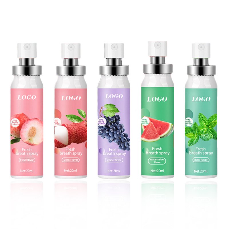 Our factory custom wholesale long-lasting fragrance fresh breath deodorant fruit flavor mouth freshener spray