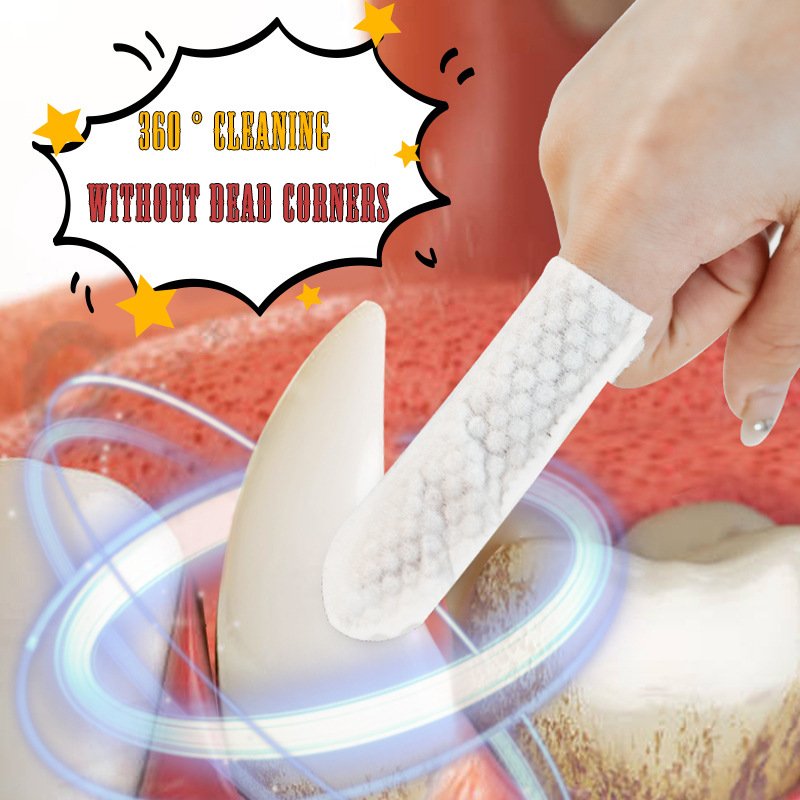 50 pcs Custom Logo Organic Pet Wet Wipes Finger Tooth Plaque Wipes for Dental Care Freshening Breath and Bad Breath Prevention