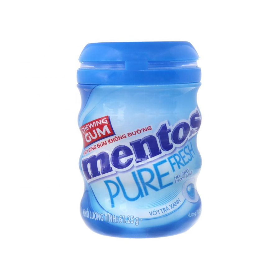Mentos Pure Fresh Gum - Intense Freshmint Flavor, Sugar-Free Chewing Gum with Green Tea Extract, Long-Lasting Breath Freshening