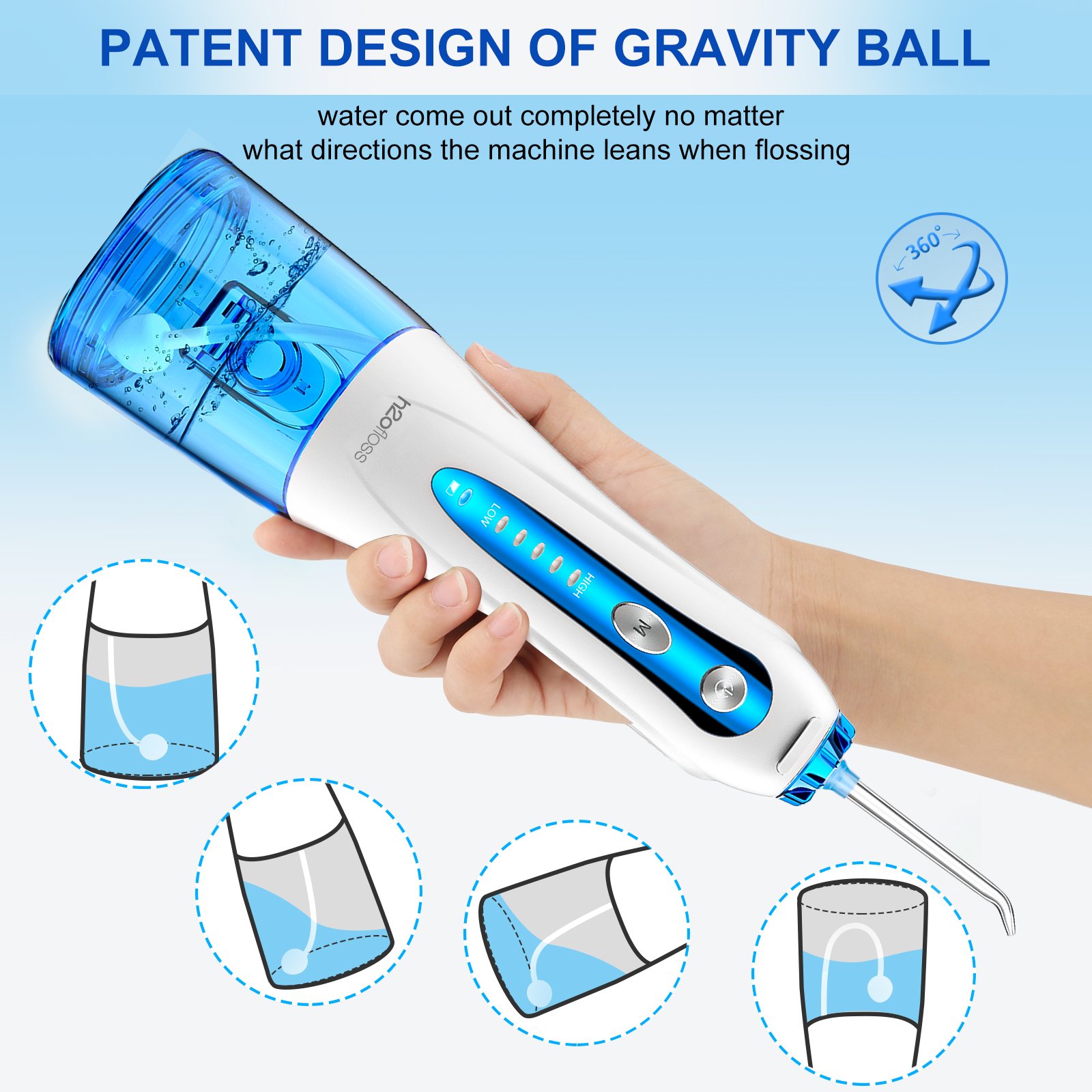 Factory OEM Dental Water Flosser IPX7 Waterproof water dental cleaner Rechargeable oral irrigator