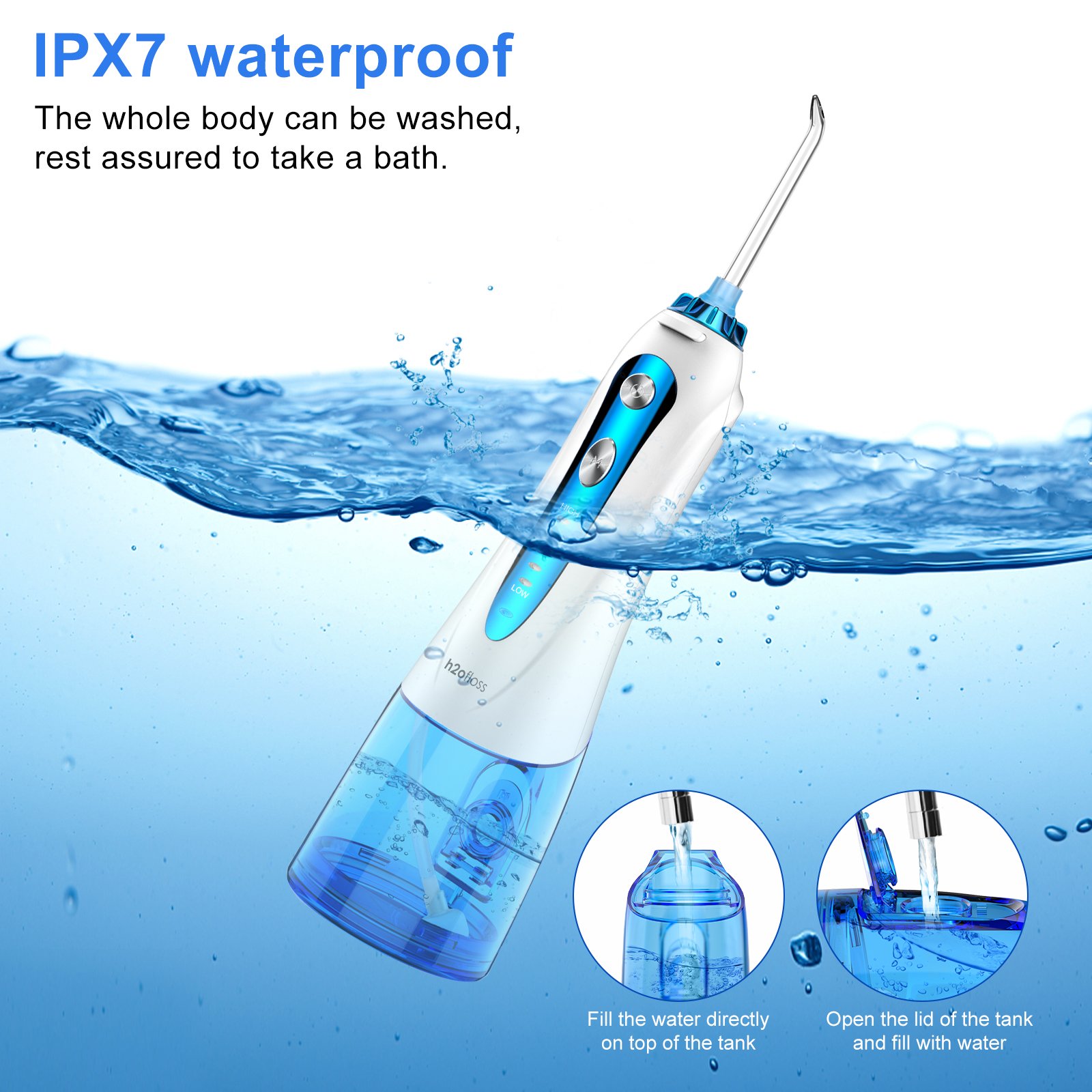 Factory OEM Dental Water Flosser IPX7 Waterproof water dental cleaner Rechargeable oral irrigator