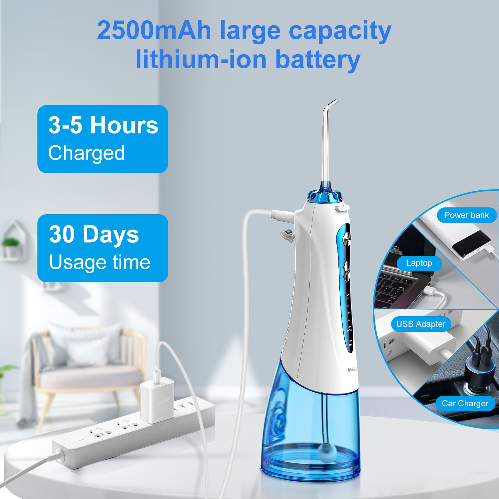 Factory OEM Dental Water Flosser IPX7 Waterproof water dental cleaner Rechargeable oral irrigator