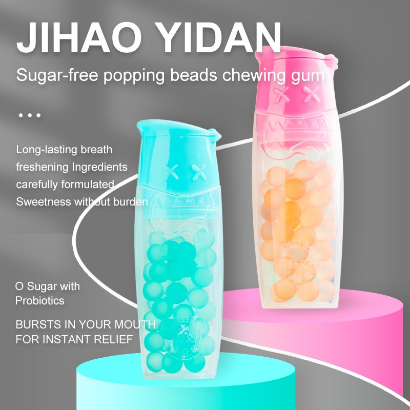 Hot sale Popular Sugar free mint candy chewing gum Furit flavour Breath Mints burst beads popping candy oral care fresh