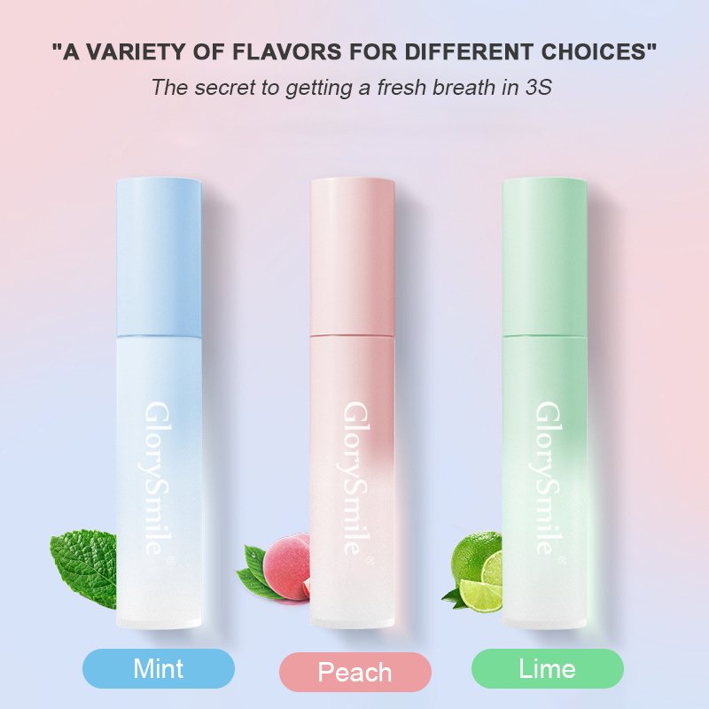 Private label mouthwash Breath Freshener Spray Alcohol-Free Breath Peach Mint moisturize mouth spray for bad breath
