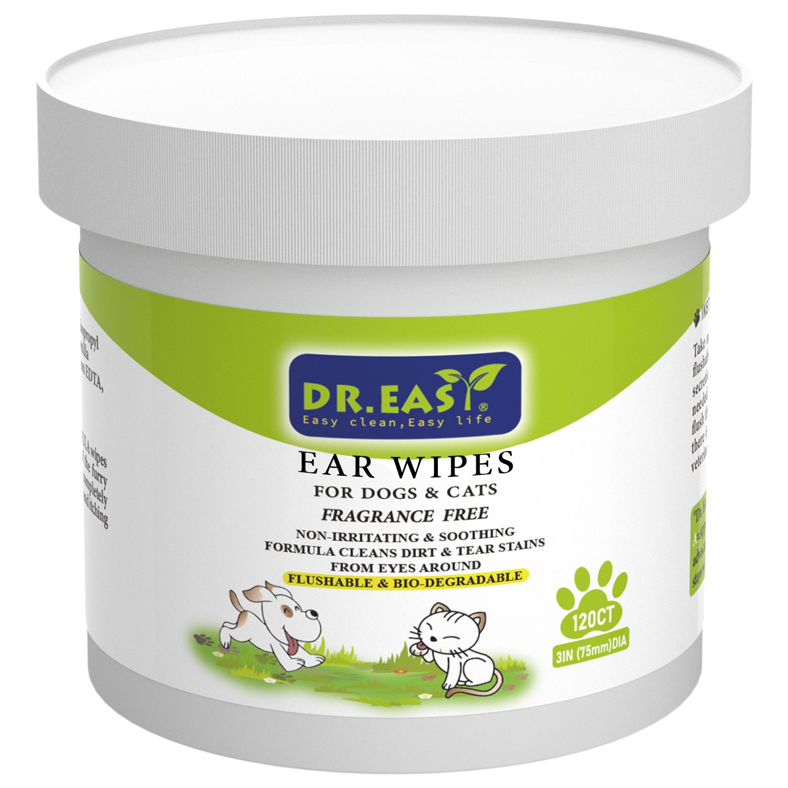 Dog Cat Eye Wipes - 120 Count Wet Pad Gentle Tear Stain Remover Wipes for Dogs Cats
