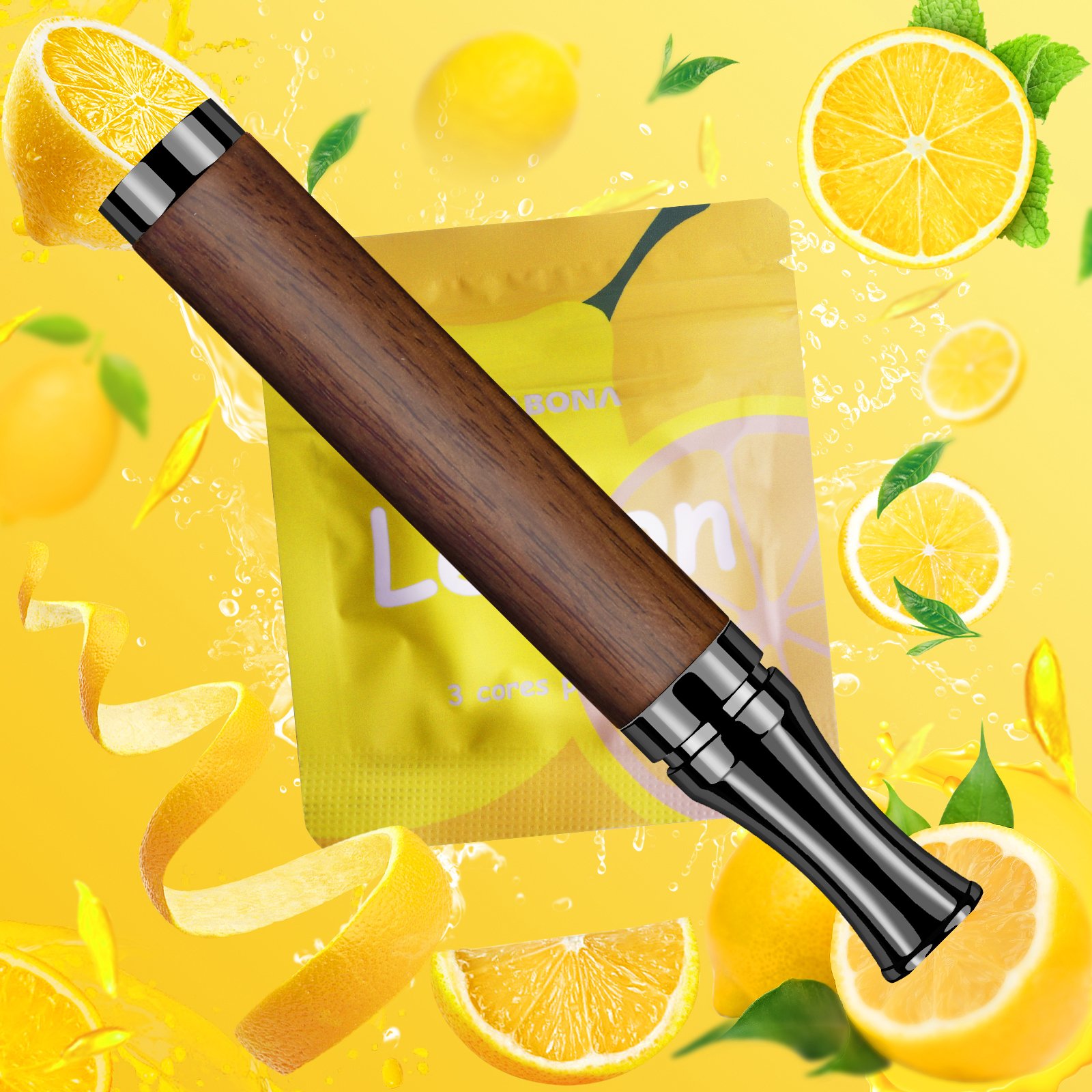 Stainless Steel Wooden Sweet Orange Herbal Cigs Travel Kit Breathing Anti Anxiety Quit Cigarettes Gifts Nasal Inhaler