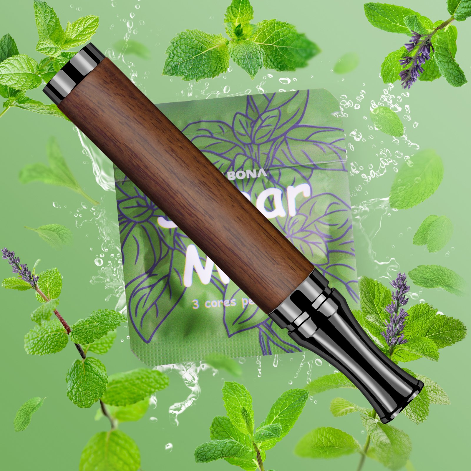 Stainless Steel Wooden Sweet Orange Herbal Cigs Travel Kit Breathing Anti Anxiety Quit Cigarettes Gifts Nasal Inhaler