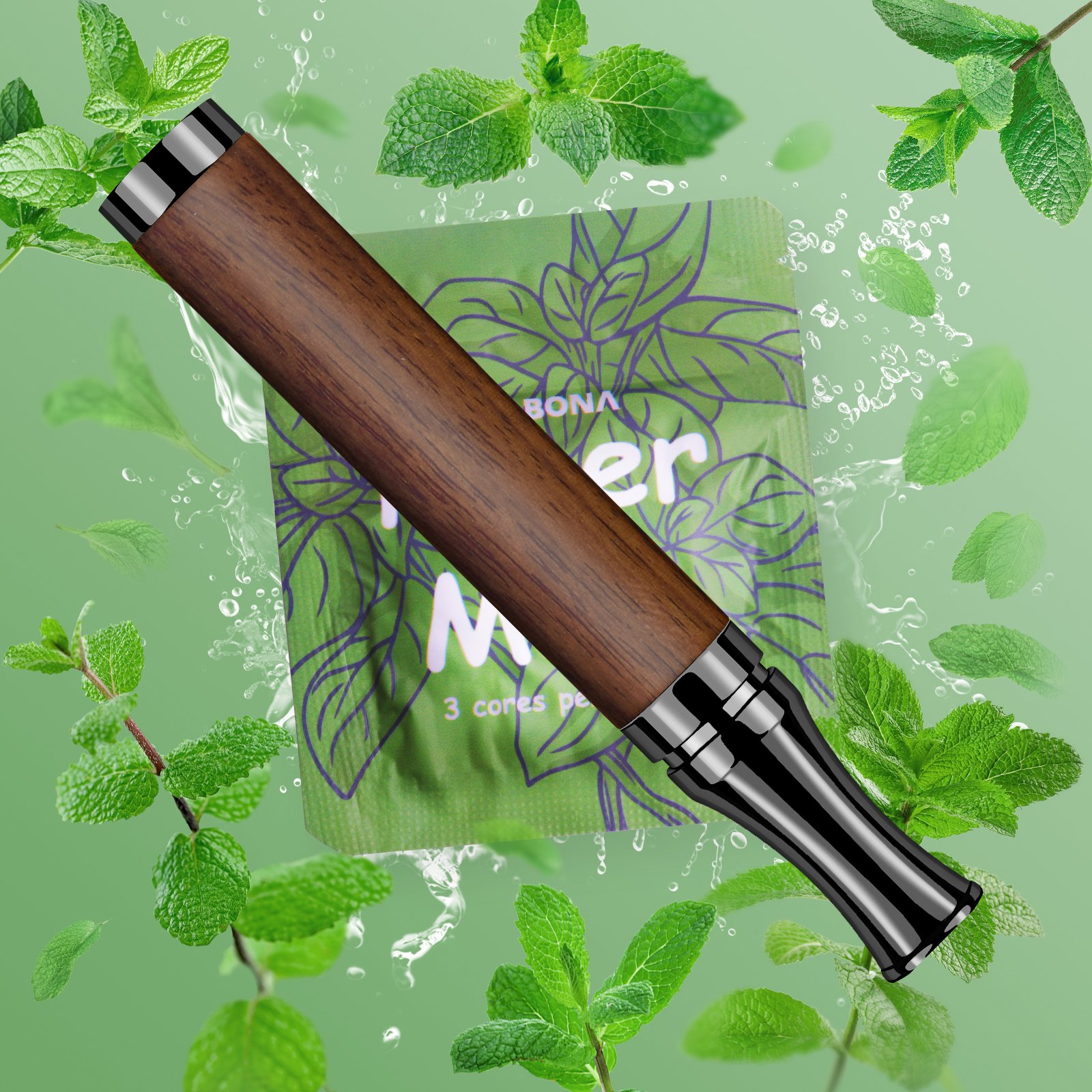 Stainless Steel Wooden Sweet Orange Herbal Cigs Travel Kit Breathing Anti Anxiety Quit Cigarettes Gifts Nasal Inhaler