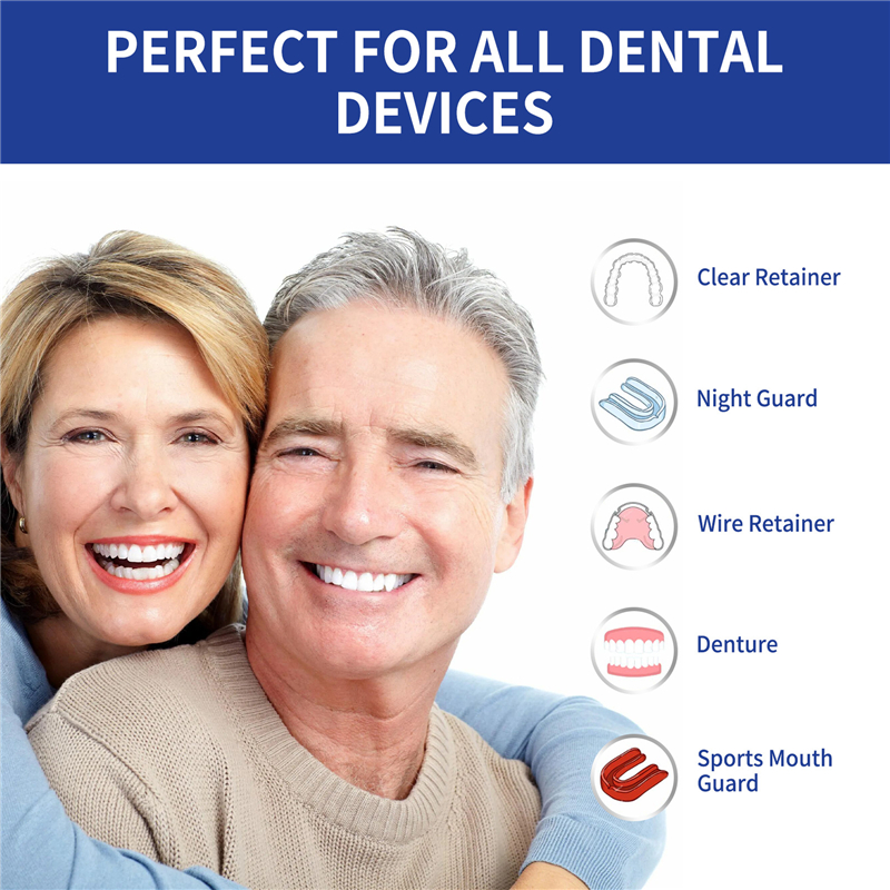 99.9% Kills Bacteria Whitens Denture Retainer Mouthguard Cleaner Aligned White Foam Aligner Cleaner Clear Aligner Foam Cleaner