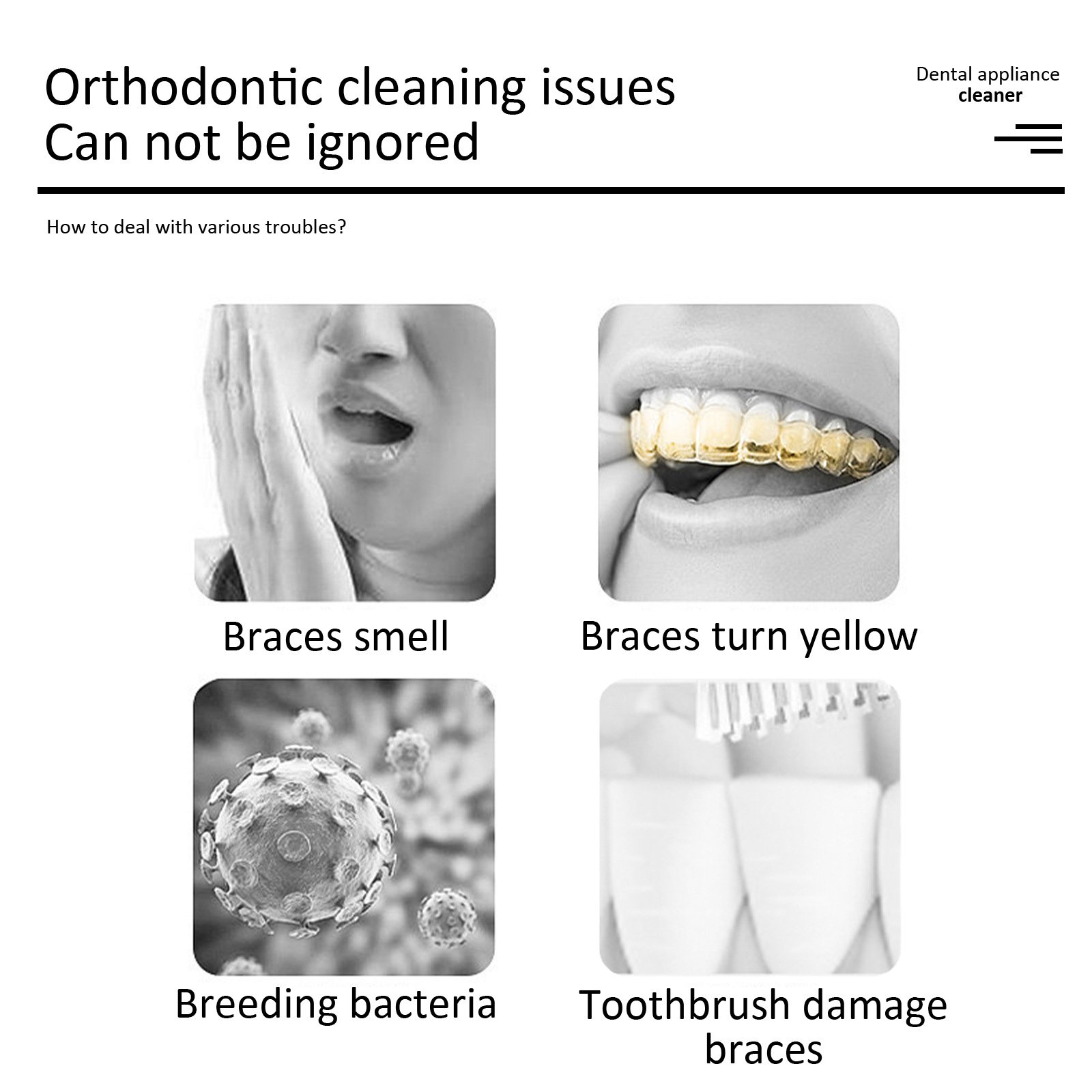 99.9% Kills Bacteria Whitens Denture Retainer Mouthguard Cleaner Aligned White Foam Aligner Cleaner Clear Aligner Foam Cleaner