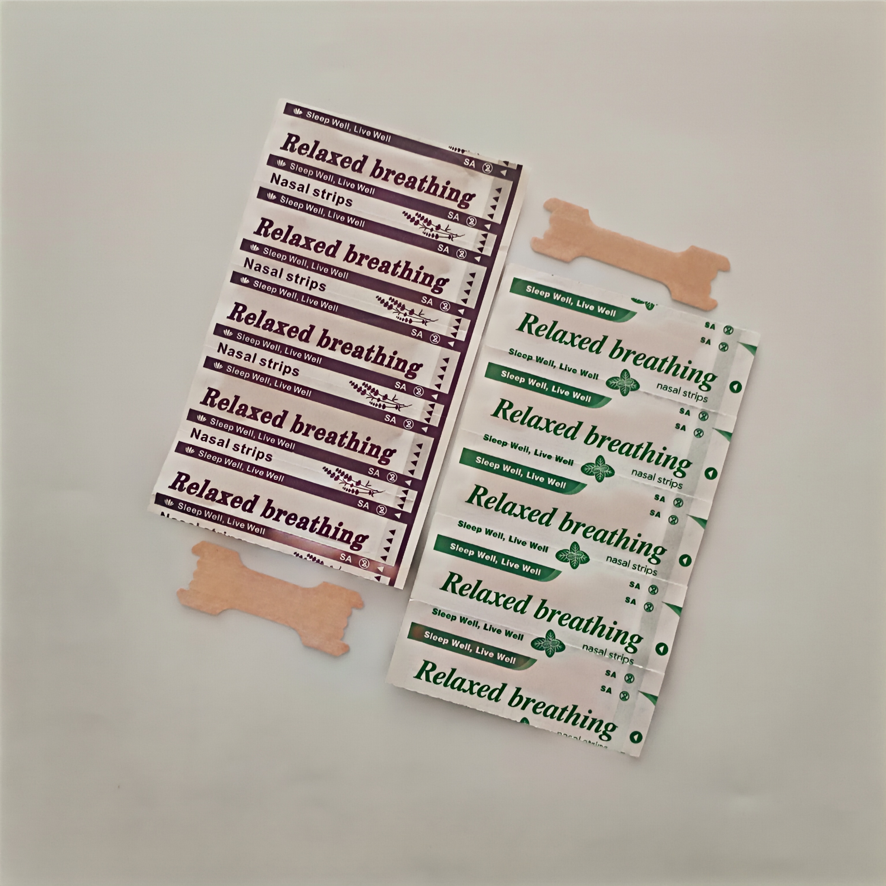 Breathe Right Nasal Strips Calming Lavender Scent Extra Strength Tan Strips mint Stop Snoring Nasal congestion relief strip
