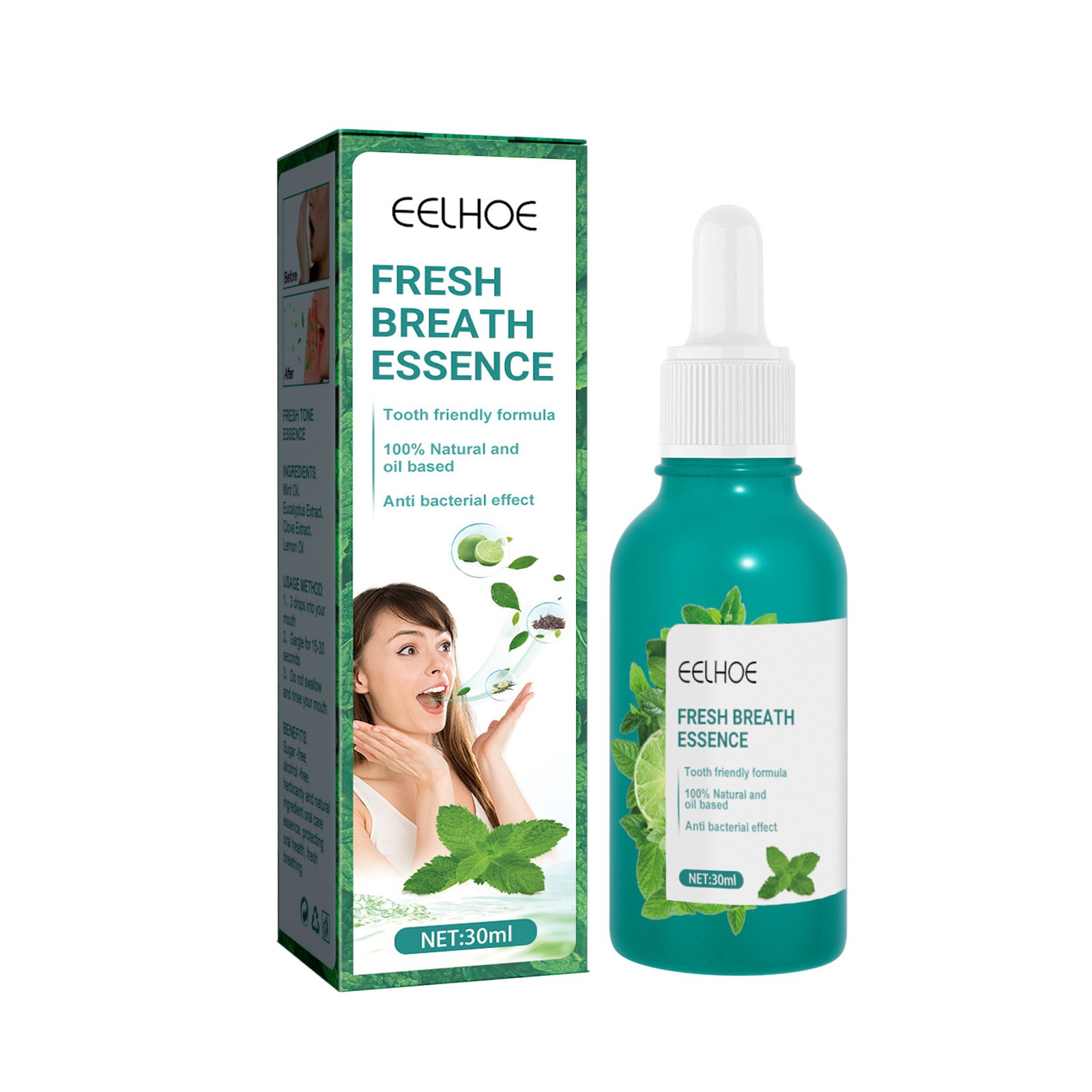 Best Selling Cleans Breath Leaves Mint Fresh Breath Essence cleans Bad Breath Improve Odor Mint Essence Spray