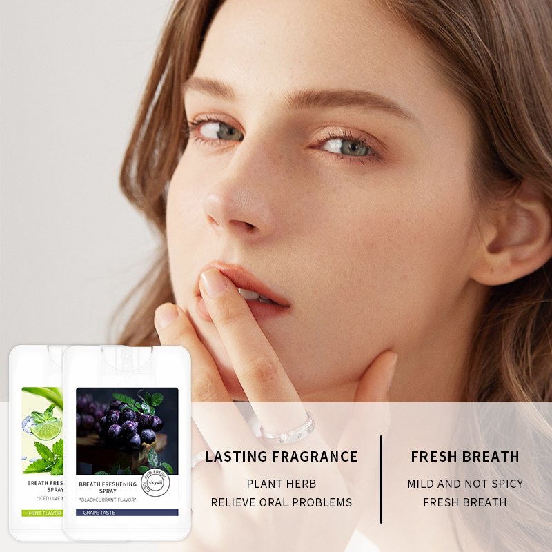 Private Label Oral Spray Breath Freshener Portable Travel Size Oral Care Fruit Flavor Mouth Breath Freshener