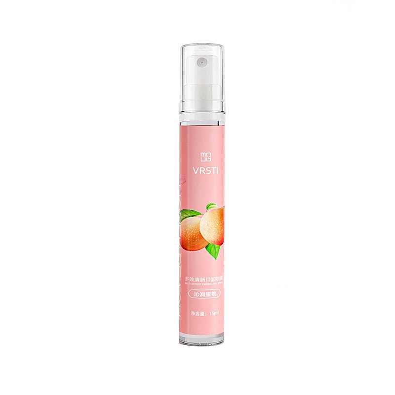 New Oral Care Fruit Flavor Peach Breath Freshener Oral Spray Mint Flavor Portable Breath Cleansing Spray